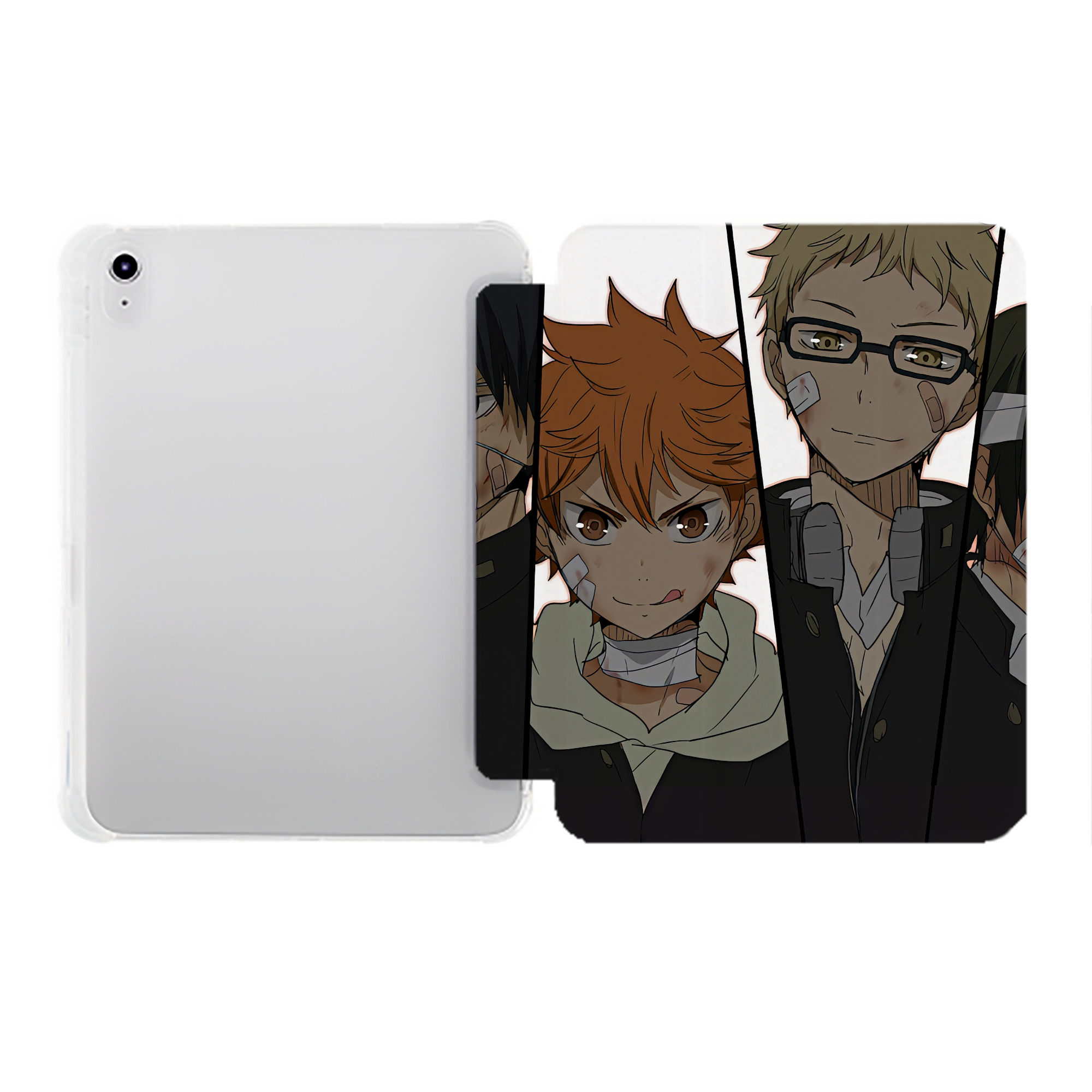 （画像用） ハイキュー!! Haikyu!! IPad ケース ペン収納付き 三つ折りスタンド PUレザー×シリコン 対応機種9.5/10.5/10.9インチ